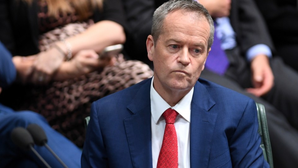 Bill Shorten is pictured in Question Time in the House of Representatives on Tuesday