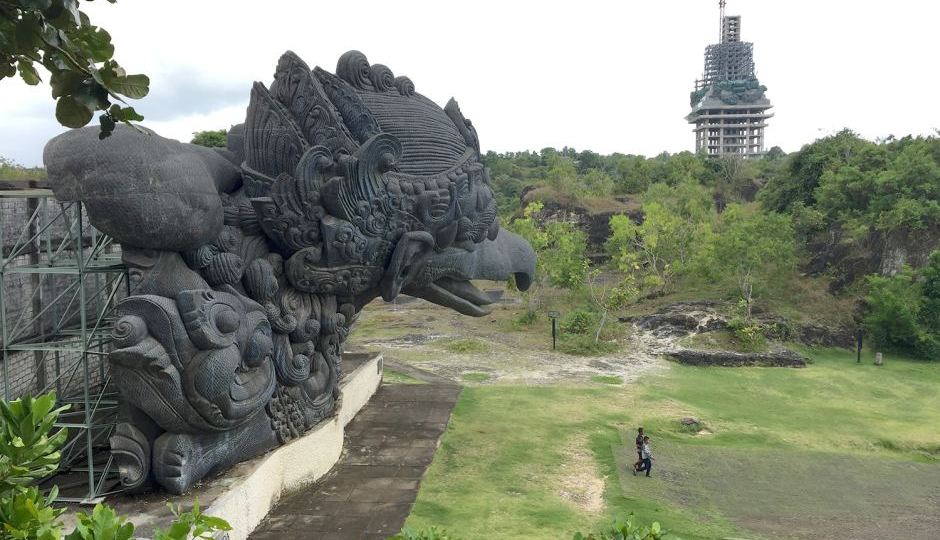 Garuda's head with GWK in the background
