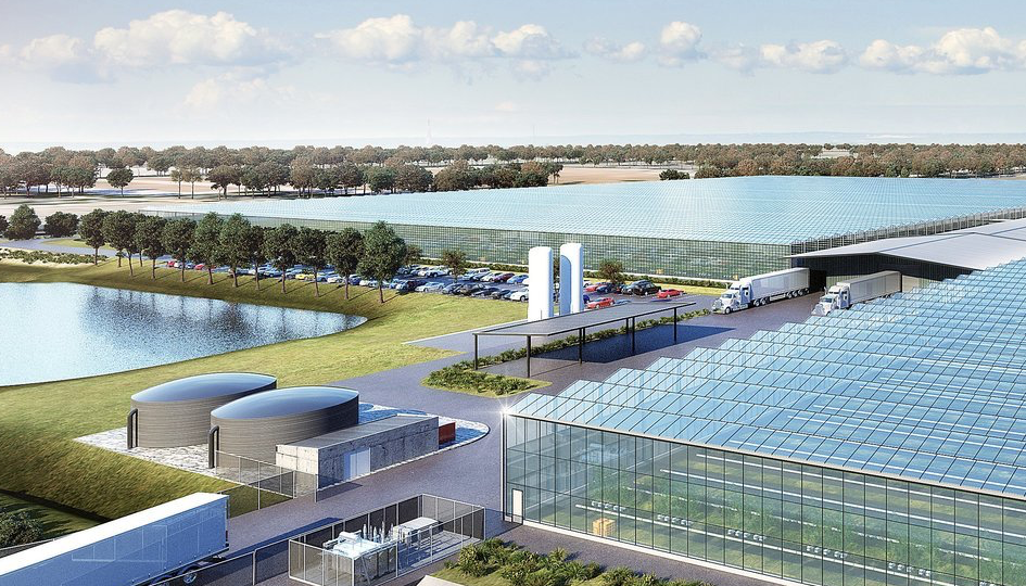 hydroponic farm wind power