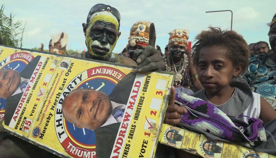 Supporters at election rally Port Moresby