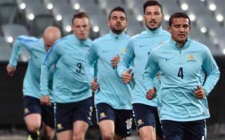 Tim Cahill leads Socceroos training