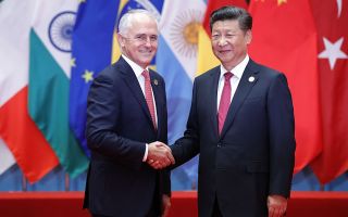 Malcolm Turnbull with China leader Xi Jinping
