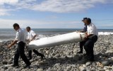 A wing flaperon belonging to MH370 is washed up on Reunion Island, off the east of the African coastline, in July 2015