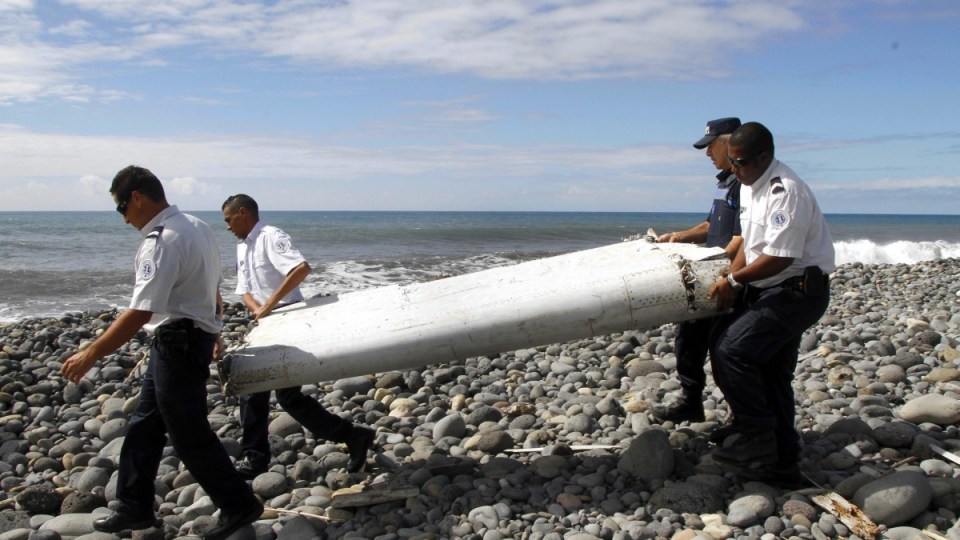 A wing flaperon belonging to MH370 is washed up on Reunion Island, off the east of the African coastline, in July 2015