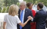 Trumo meets macron in paris