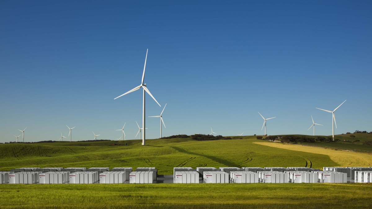 Tesla's impression of the South Australian battery farm which contributes to the backup power market.