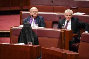 Pauline Hanson in burqa