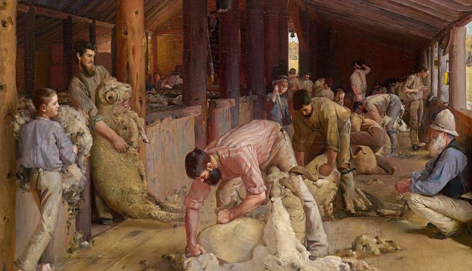 Shearing the rams, by Tom Roberts