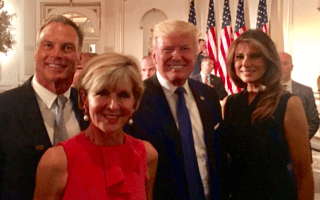 Ms Bishop also posted a photo on Twitter with herself, partner David Panton and Mr Trump and first lady Melania Trump together at a UN event.