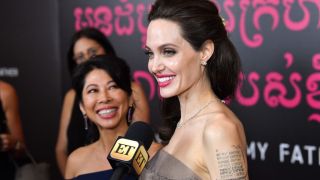 Angelina Jolie (R) and author Loung Ung attend the "First They Killed My Father" New York premiere at DGA Theater on September 14, 2017 in New York City. (Photo by Dia Dipasupil/Getty Images)
