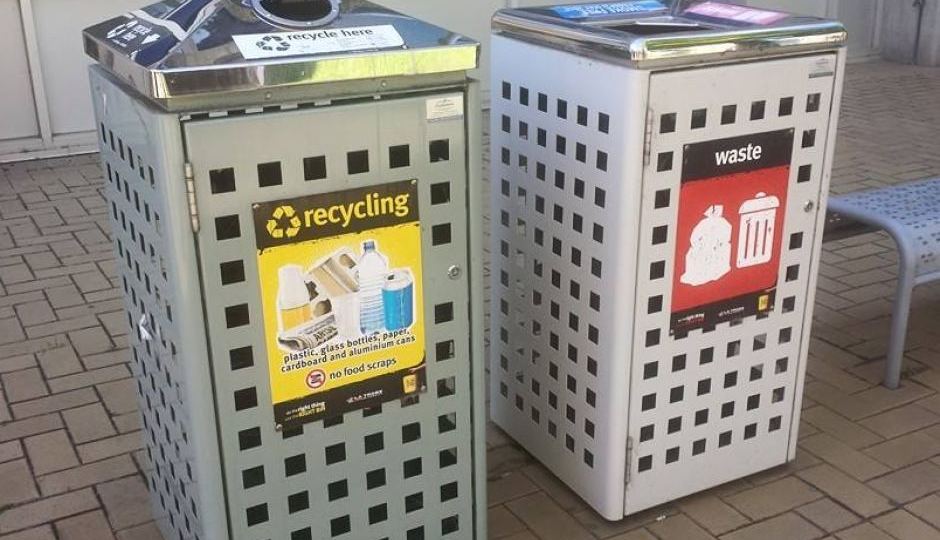Council recycling and waste bins