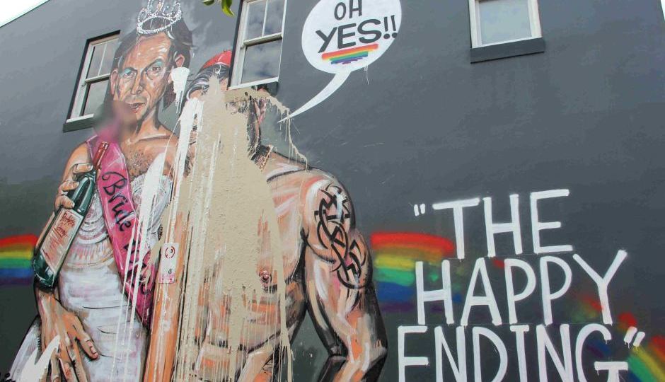 The mural outside the Botany View Hotel