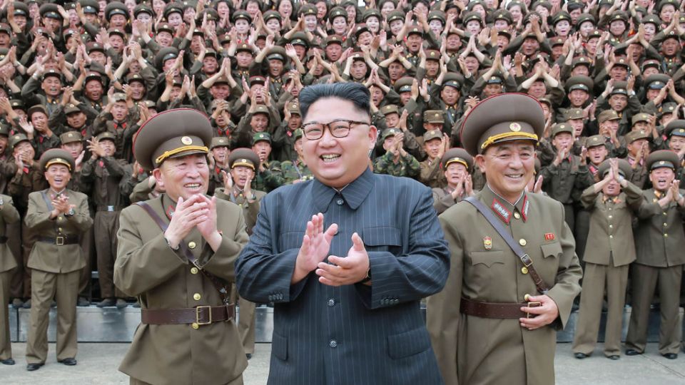 North Korea leader Kim Jong-Un is pictured in August with the Korean People's Army.