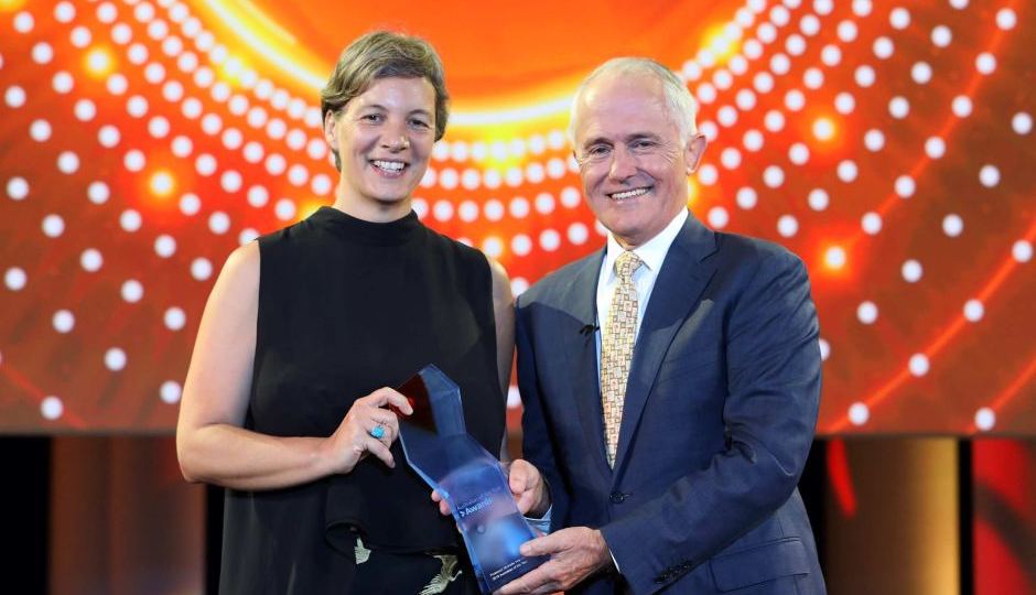 Australian of the Year 2018 Michelle Yvonne Simmons with Malcolm Turnbull