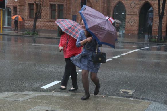 Torrential rain hits Perth