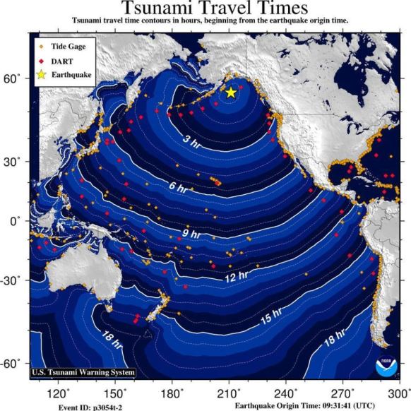 Tsunami travel times