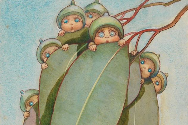 Snugglepot and Cuddlepie are arguably the most famous of May Gibbs' creations. Supplied: State Library of NSW