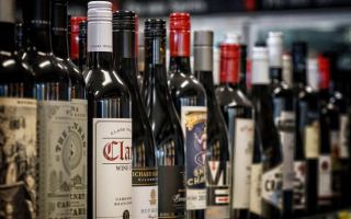 Bottle shop display of alcohol