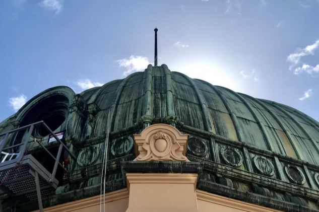 The dome of Flinders Street station has been restored and cleaned.