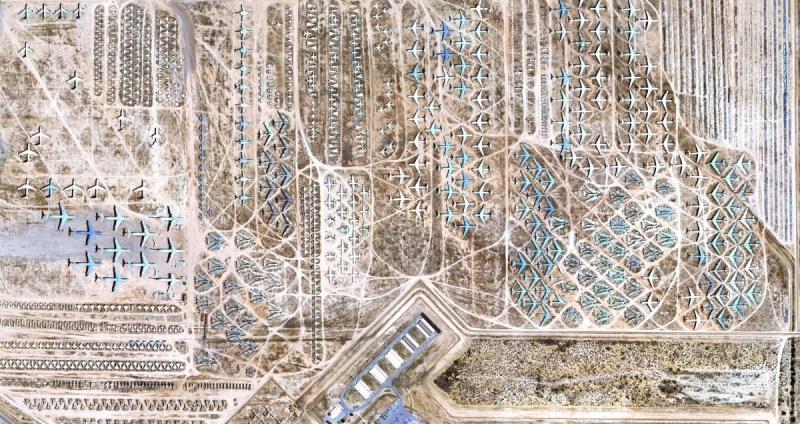 One of the world's biggest plane 'boneyards' in Arizona, USA.
