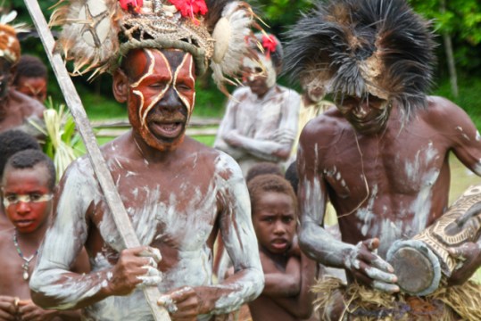 PNG villages show off their victory dance – saved for after a successful head-hunting expedition