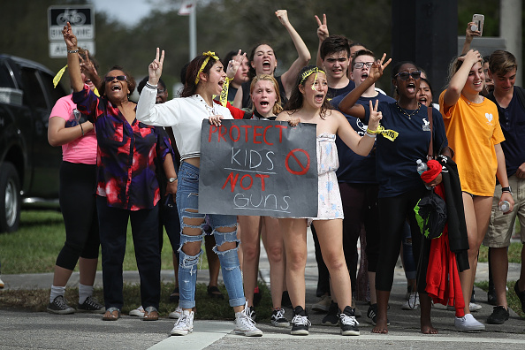 Students protest in Florida to prevent school shootings in US high schools.
