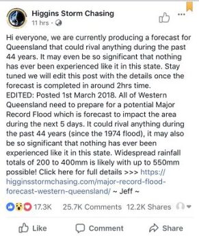 Higgins Storm Chasing Facebook post.