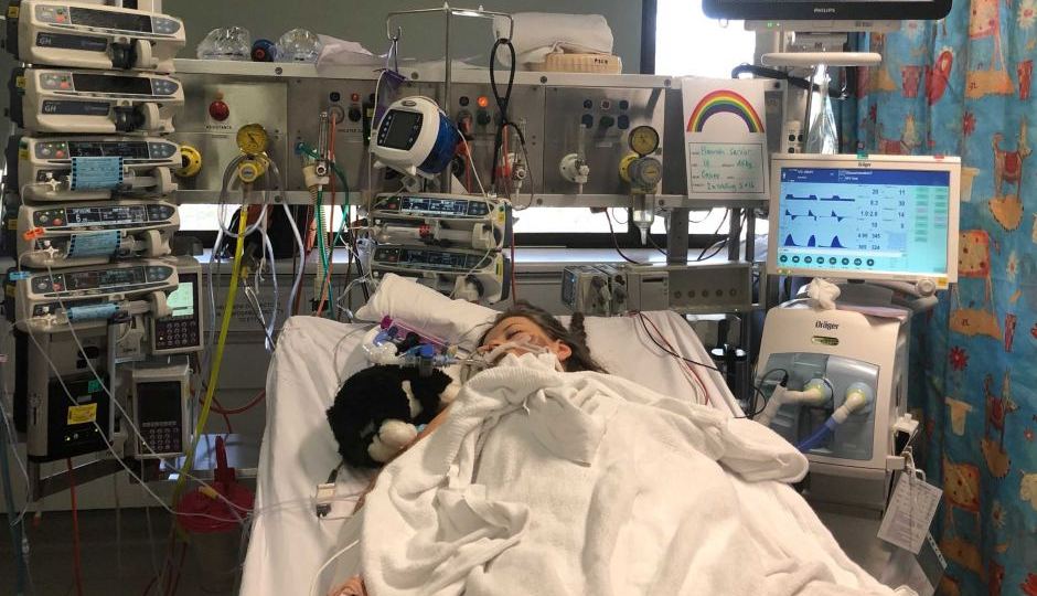 Hannah Mitchell in hospital in Perth