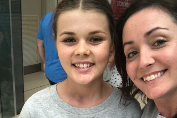 Hannah Mitchell with her mother Casey Mitchell