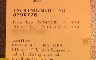Anzac Day parking ticket