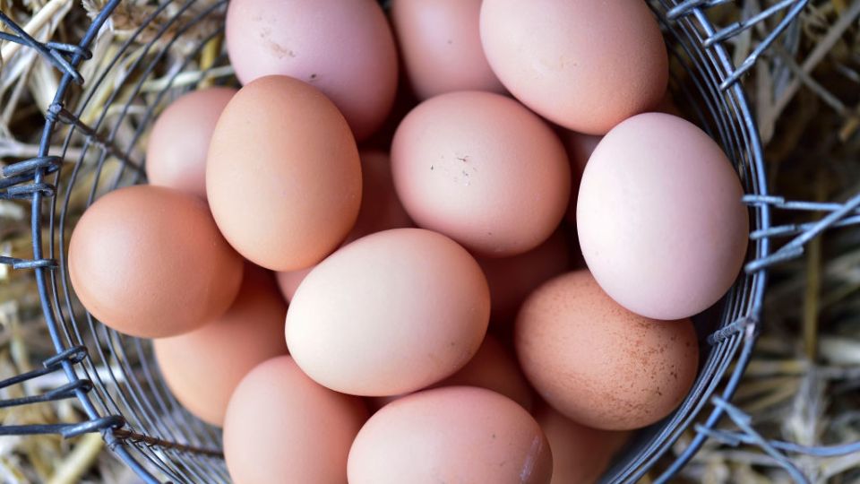 Fresh eggs in a basket