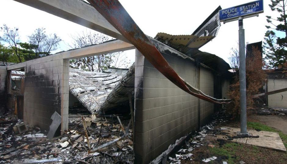The Palm Island police station was targeted in the riot
