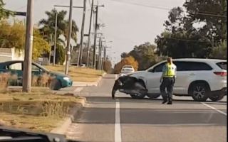Police car crash in Thornlie