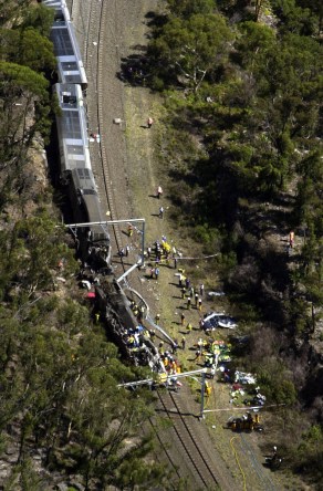 waterfall train crash