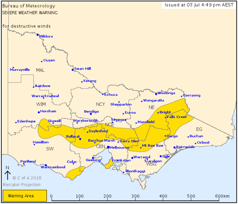 melbourne victoria weather cold winds
