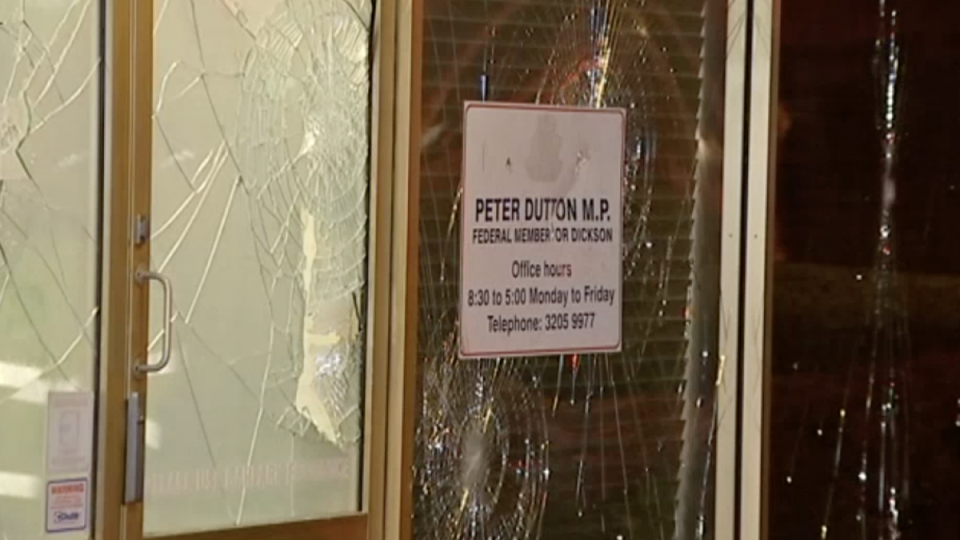 Peter dutton office vandalised