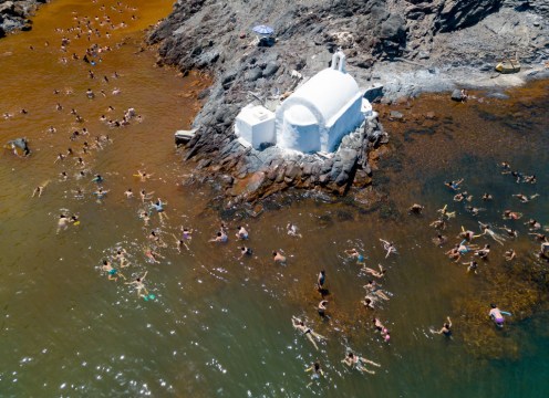 Drones are everywhere in Santorini - getting fabulous pictures for their owners. But they're not always welcome.
