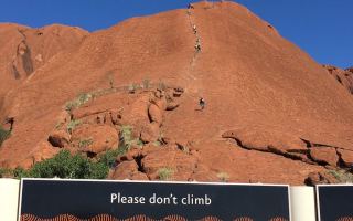 girl fall climb uluru