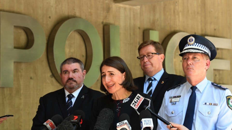 gladys berejiklian makes a police announcement