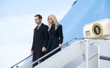 Jared Kushner and Ivanka Trump descend from Air Force One