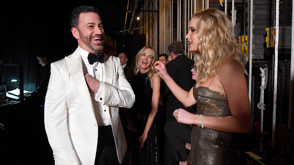 Jimmy Kimmel Jennifer Lawrence 2018 Oscars