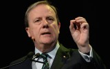 Former federal treasurer Peter Costello gives a speech.