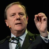 Former federal treasurer Peter Costello gives a speech.