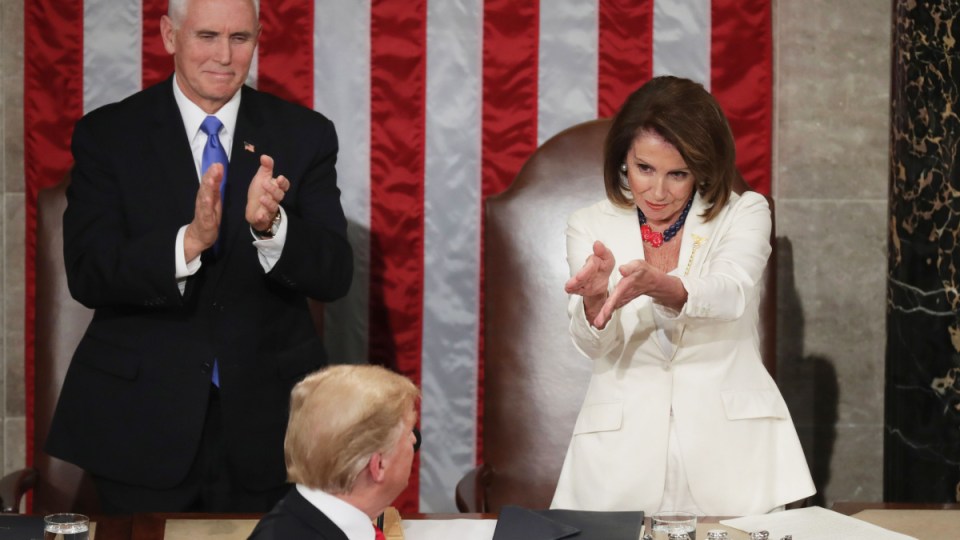 nancy pelosi donald trump clap