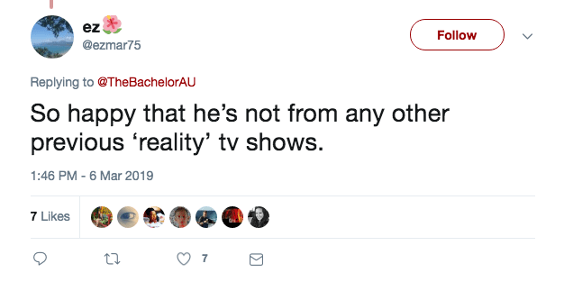 The Bachelor tweet