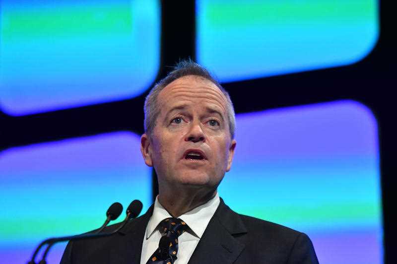 Labor leader Bill Shorten gives a speech.