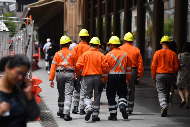 Construction workers in Sydney.