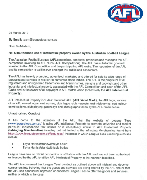 afl-legal-notice-tayla-harris