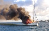 burning yacht queensland