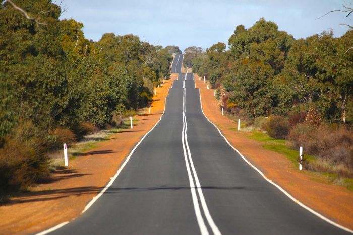 A straight stretch of country road
